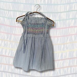 Tuckernuck Multicolor Smocked Striped Blouse